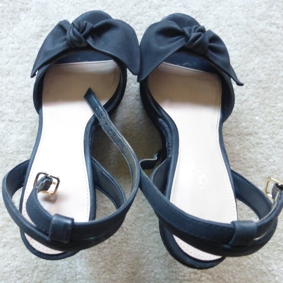 ALDO black bow wedges - Picture 2 of 8